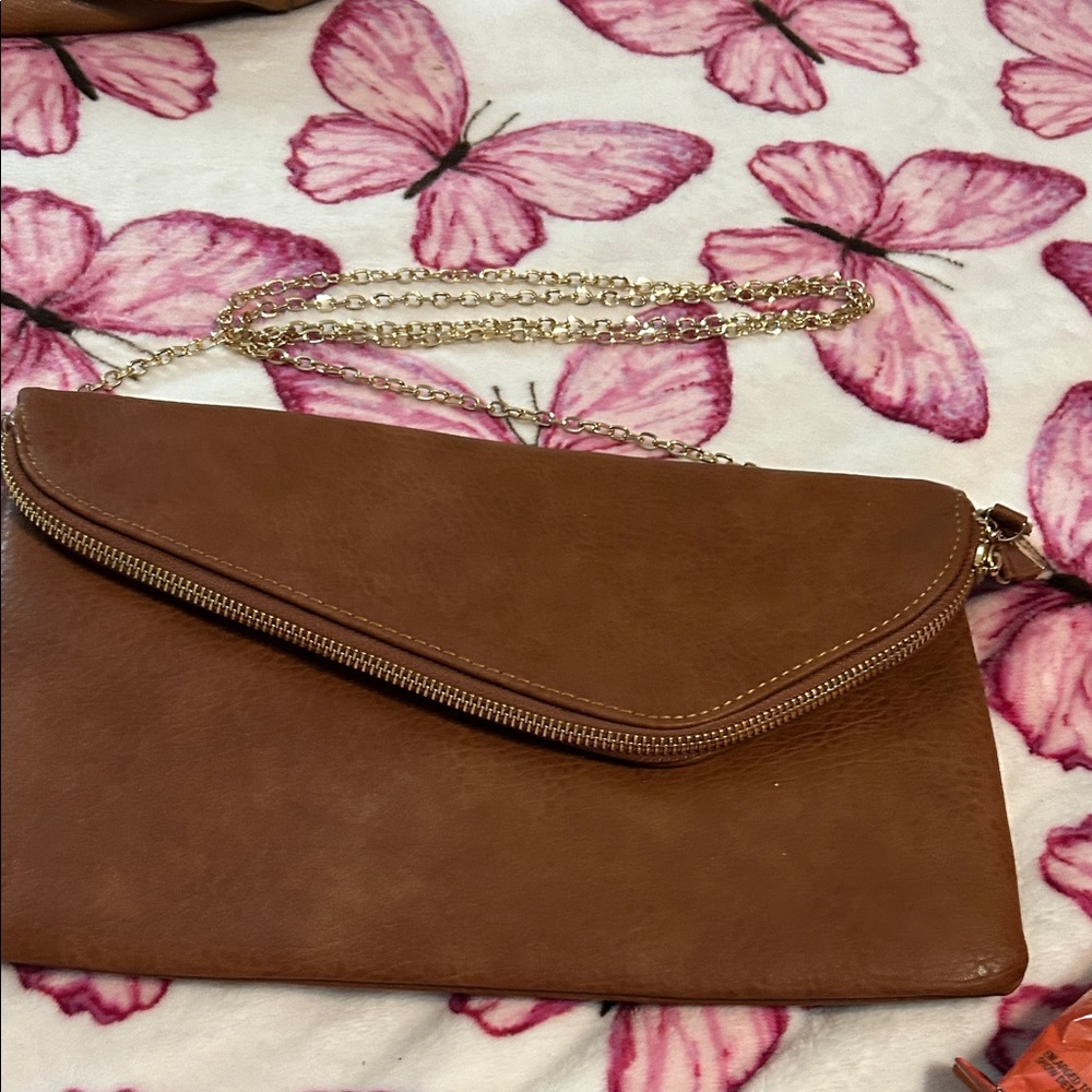 Urban Expressions Brown and Gold Clutch